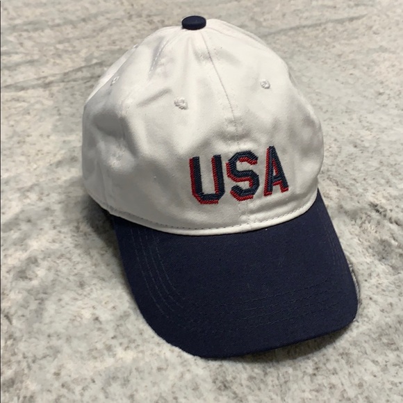 Old Navy White/Navy USA Cap - Picture 1 of 4